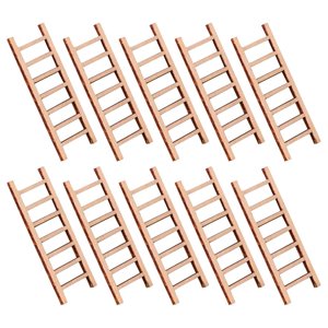 OULII 10PCS Wooden Simulation Ladder for Micro Landscape Indoor Decoration