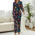 thumbnail image 2 of Top-kevin Womens Pajamas Set Cute Hippo Party Pattern Soft Long Sleeve Sleepwear Button Down Sets, 2 of 12