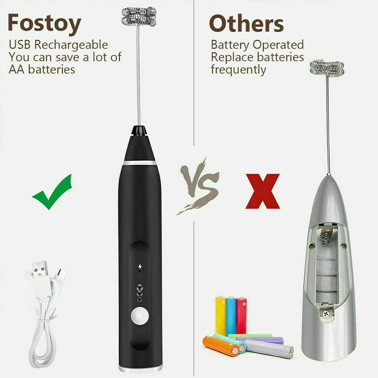 Milk Frother Handheld, USB Rechargeable Electric Foam Maker for