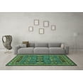 thumbnail image 3 of Ahgly Company Indoor Round Abstract Turquoise Blue Modern Area Rugs, 7' Round, 3 of 4
