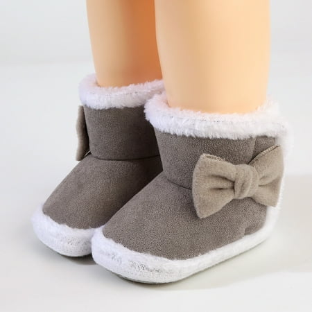 

LYCAQL Baby Shoes Baby Shoes Comfortable Soft Sole Boots Fashion Warm Baby Toddler Cotton Boots Baby Crib Booties (Grey 5 )