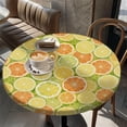thumbnail image 6 of Round Fitted Tablecloth with Elastic Edge, Waterproof Stain Resistant Fabric Table Cover for 36"-65" Round Table, Indoor Outdoor Dining, Kitchen Decor, Camping, Holiday, Party, 6 of 7