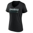 thumbnail image 2 of Women's Fanatics Black San Jose Sharks V-Neck T-Shirt, 2 of 3