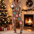 thumbnail image 4 of successthop Christmas Pjs Women Merry 2 Piece Tree Long Sleeve Party Reindeer Shirts Gifts Pants Holiday Loungewear, 4 of 6