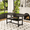 Black#53, variant on Dining Tables A 55-Inch minimalist retro rectangular dining table with a black textured top with Inset Rectangular Black Metal legs.Minimalist MDF Tabletop.Meeting various purposes such as dining and