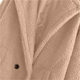 thumbnail image 4 of hoksml Women's Long Teddy Sherpa Fleece Coat Solid Color Notched Lapel Loose Thickened Warm Winter Jacket with Pockets, 4 of 5