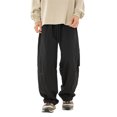 thumbnail image 1 of toraway Men's Harem Pants Green Men's Split Pleated Design Outdoor Loose Pants Outdoor Splashproof Solid Color Casual Pants Leg Adjustable Casual Long Pants M, 1 of 4