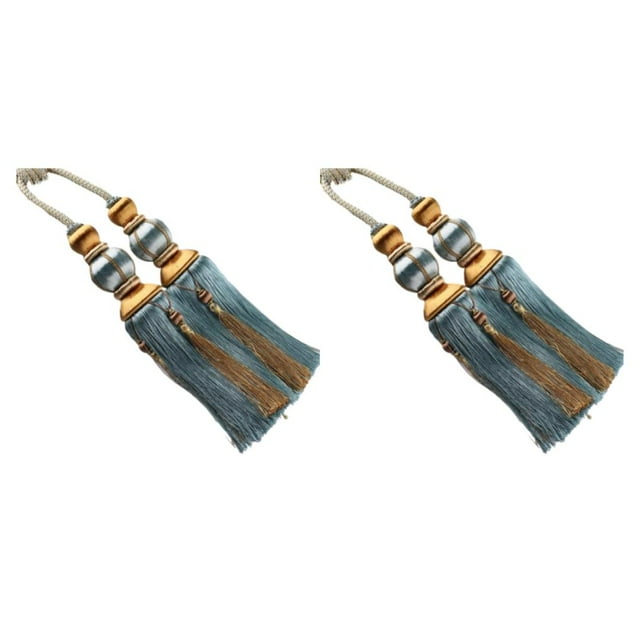 Decodeary 2pack/lot High Curtain Tassel Easy To Excellent Decor For Wide Application Suitable Polyester High light blue 2Set