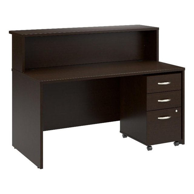 Arrive 60W x 30D Reception Desk with Drawers in Mocha Cherry - Engineered Wood