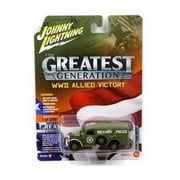 JOHNNY LIGHTNING 1:64 THE GREAT GENERATION WWII ALLIED VICTORY - DODGE WC54 BATTLE SCARRED JLCP7067-24