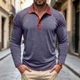 thumbnail image 2 of GEWSEY Mens Long Sleeve Polo Shirts Fashion Casual Raglan Button Polo Tee Collared Golf Shirt (Navy, 3XL), 2 of 9