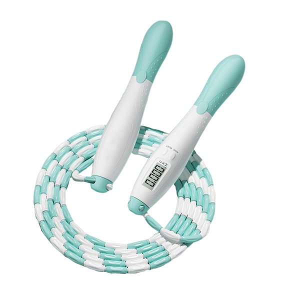 Pitycbo Children Soft Beaded Segment Jump Rope Rope Skipping Rope with Counters Exercise Green
