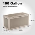 thumbnail image 6 of Easy Up100 Gallon Resin Deck Box, Lockable Patio Outdoor Storage Box for Furniture, Garden Tools and Tools Storage, Waterproof Outside Storage Boxes, 6 of 7