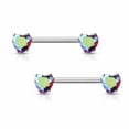 thumbnail image 3 of Ensemble de Griffes pour Mamelon et Barre Cœur Ab Bijoux Acier Chirurgical, 3 of 6