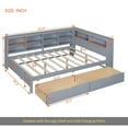 thumbnail image 4 of Wooden Full Size DayBed with 2 Drawers, DayBed with Storage Shelf and USB Charging Ports,Grey, 4 of 12