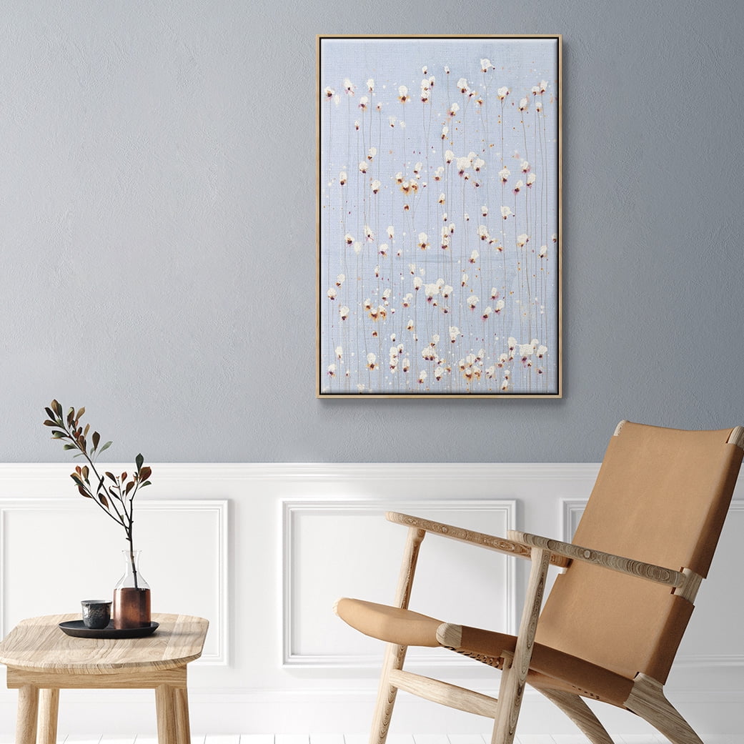 String Theory V1 Framed Premium Gallery Wrapped Canvas - Ready to Hang - 17 x 25 - Natural Wood Floating Frame