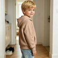 thumbnail image 4 of Generic Boys Oversized Cardigan Loose Fit Drawstring Athletic Jackets,breathable textured knit,Lightweight Fall Winter Sweatshirt Top, 4 of 5