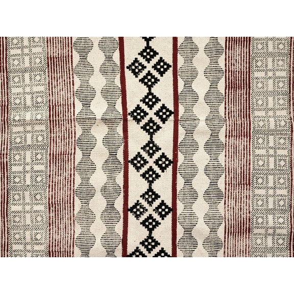 Indian handmade brown cotton durries Hallway Square area rug Outdoor garden beach mat Bedroom home décor carpet 4x4 feet