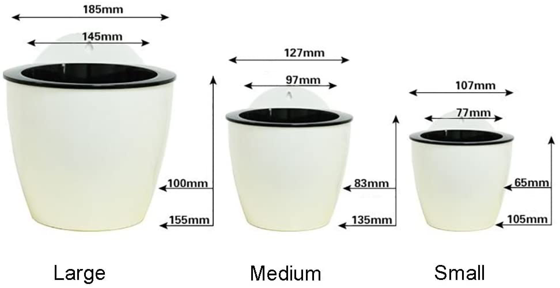 Water Storage Space Design Container Indoor Outdoor Vertical Flower Pot Modern White & 3PC Pack & Small Size Sungmor Self Watering Wall Planter Wall Mounted Window Hanging Pot