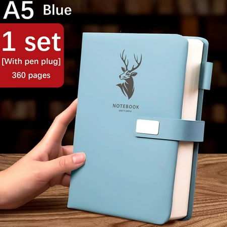 Thick A5 Leather Business Notebook Office Notepad Large-Capacity Meeting Notes Book Work Diary for Professionals