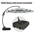thumbnail image 5 of GRANDPATIO 11 ft Outdoor Umbrella with Base, Large Aluminum Cantilever Offset Umbrella for Patio Pool, Black & White, 5 of 11