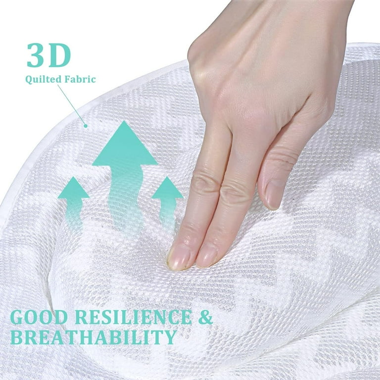 Bath Pillow Bathtub Pillow Back Neck Support Pillow Spa Cushion for Tub Relaxing Headrest Bath Pillow Portable Washable Bathtub Accessories with 3D