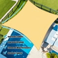 thumbnail image 3 of Jane Stone Sun Shade Sail 13'X20 Curved Edge Outdoor Shade Canopy Sand Breathable 95% UV Block Shade Cloth for Patio Garden Backyard -Sand, 3 of 7