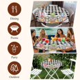 thumbnail image 7 of Easter Bunny Gnomes Round Tablecloth, Fitted Table Cover with Elastic for 55"-60" Round Tables, Spring Easter Eggs Floral Black Plaid Table Cloth Outdoor Indoor Dinning Party Waterproof Tablecloths, 7 of 7