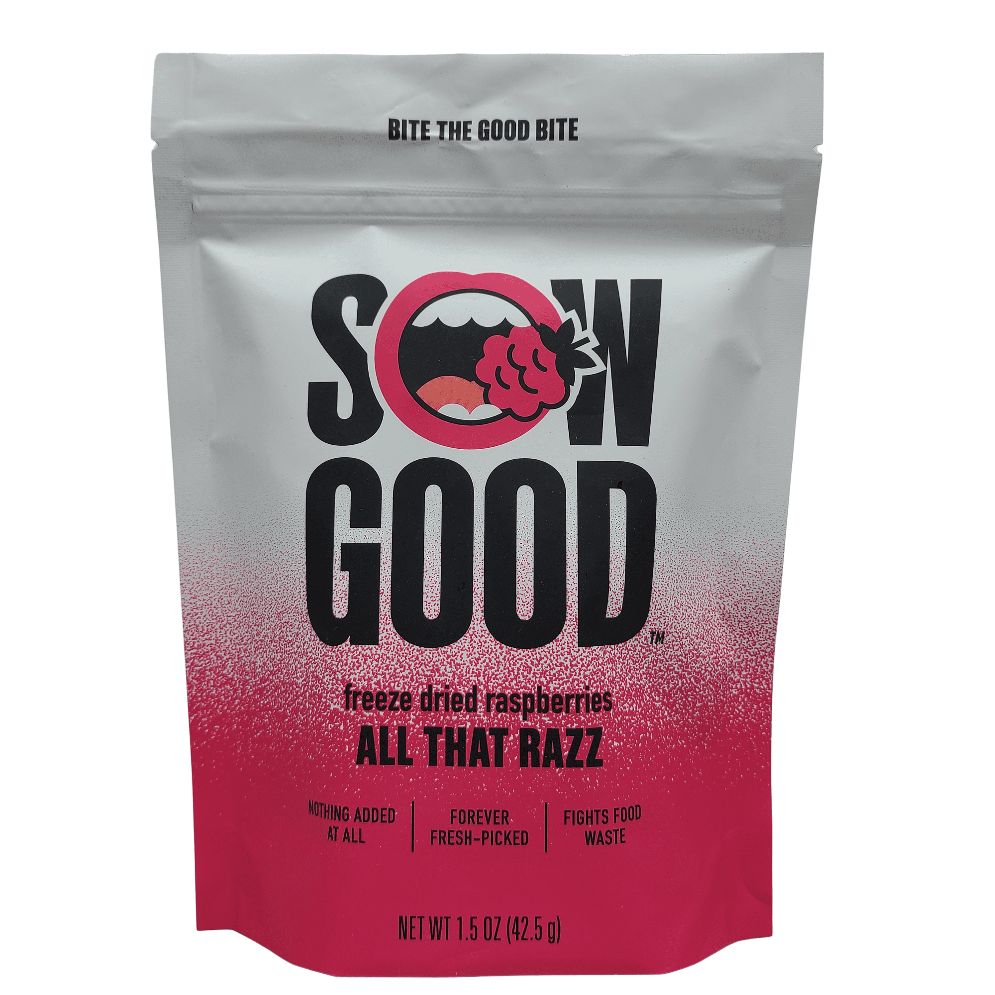 Sow Good Freeze Dried Raspberries, All That Razz, One Bag with 1.5 oz of Dried Fruit