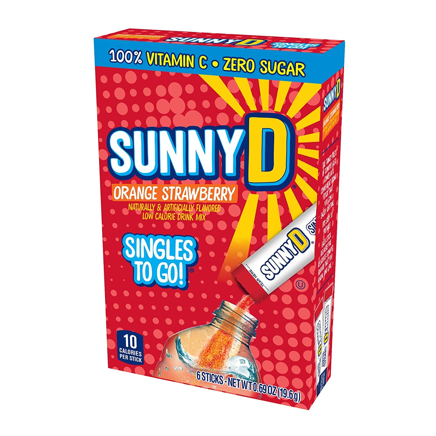 SunnyD Singles To Go Water Drink Mix Strawberry Orange Powder Sticks