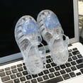 thumbnail image 6 of Piuwrlz Versatile Jelly Sandals Sandals for Little Girls Peep Toe Shoes Lace-Up Breathable Jelly Sandals Silver Size 2.5 Years, 6 of 7