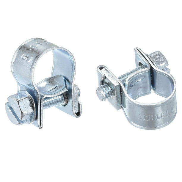 Uxcell 911mm Mini Fuel Injection Hose Clamp Zinc Plated Steel Fuel Line Clamp 10 Pack