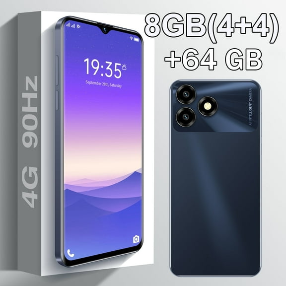 FOXIONO H88 Budget-Friendly Unlocked Smartphone, Android 14, 8GB RAM 64GB ROM, Dual SIM, Fast Processor, 4000mAh Battery (Black)