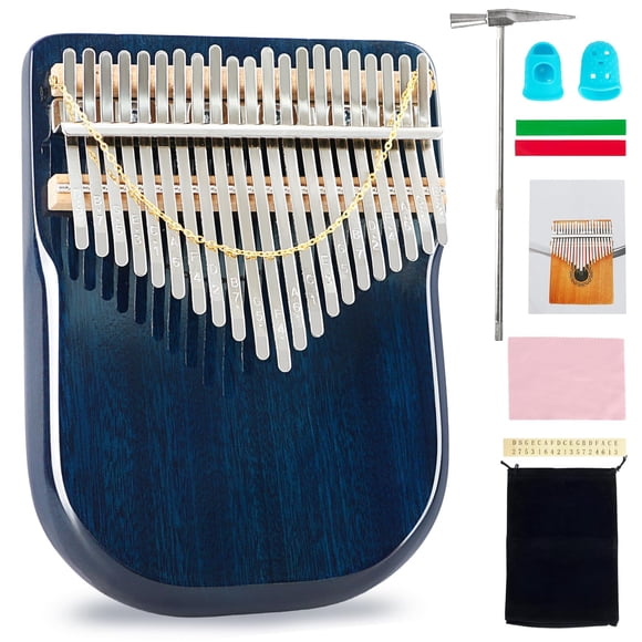 EASTROCK Karimba Thumb Piano 21 key Sapele solid wood Flat-board Portable Mbira Finger Piano with Study Instruction and Tune Hamm