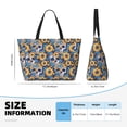 thumbnail image 2 of Yiaed Skull daisy yellow blue Print Large Capacity Beach Travel Bag - Waterproof Zipper Vacation Tote for Sandproof Storage, and Camping, 2 of 5
