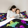 thumbnail image 4 of Feelyou Cartoon Pumpkin Twin Bedding Sets 7-Piece for Teen, Halloween Bat Skeleton Bedding Comforter Set, Witch Hat Sheet Sets, Microfiber Bedroom Decor, 4 of 7