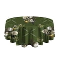 thumbnail image 5 of Round Waterproof Tablecloth Green Classical Floral Reusable Indoor/Outdoor Durable Table Cover for Kitchen and Dining Room 60 Inch X 60 Inch, 5 of 6