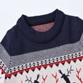 thumbnail image 7 of Girls Christmas Knit Sweaters Trendy Reindeer Long Sleeve Crewneck Pullover Sweater Cotton Warm 3-10Y Fall Clothing, Navy, 3 Years, 7 of 7