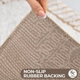 thumbnail image 3 of Superior Inaya Striped Shag Washable Bath Rug, Set of 2, Medium, White/Beige, 3 of 11