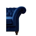 thumbnail image 3 of Crafters and Weavers Craftsman Mission Fabric Sloped Arm Loveseat in Blue, 3 of 6