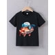 thumbnail image 1 of Camiseta informal de verano para niño - "Fácilmente distraído por los aviones"; Estampado gráfico, Manga corta, Cuello redondo, Tejido elástico ligero, Ideal para ropa informal de verano | Top con e, 1 of 6