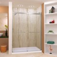 thumbnail image 7 of Transolid Brp608008c-R 80" High X 60" Wide Bypass Frameless Shower Door - Black, 7 of 7