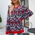 thumbnail image 2 of ShomPort Women's Fall Winter Sweater Patterns Knitted Long Sleeve Sweater Crew Neck Loose Pullover, 2 of 8