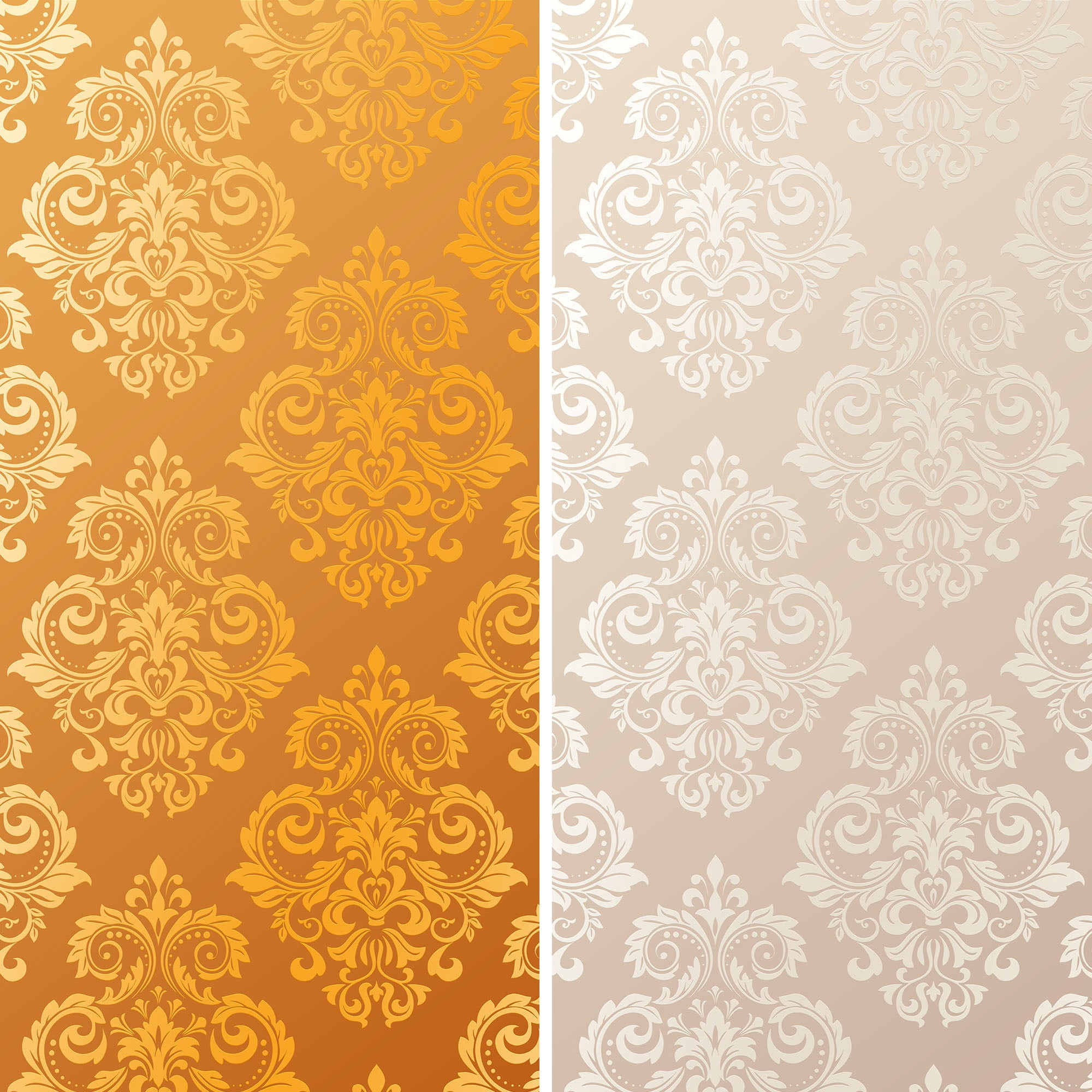 Oriental Furniture 6 ft. Tall Double Sided Baroque Wallpaper Canvas Room Divider