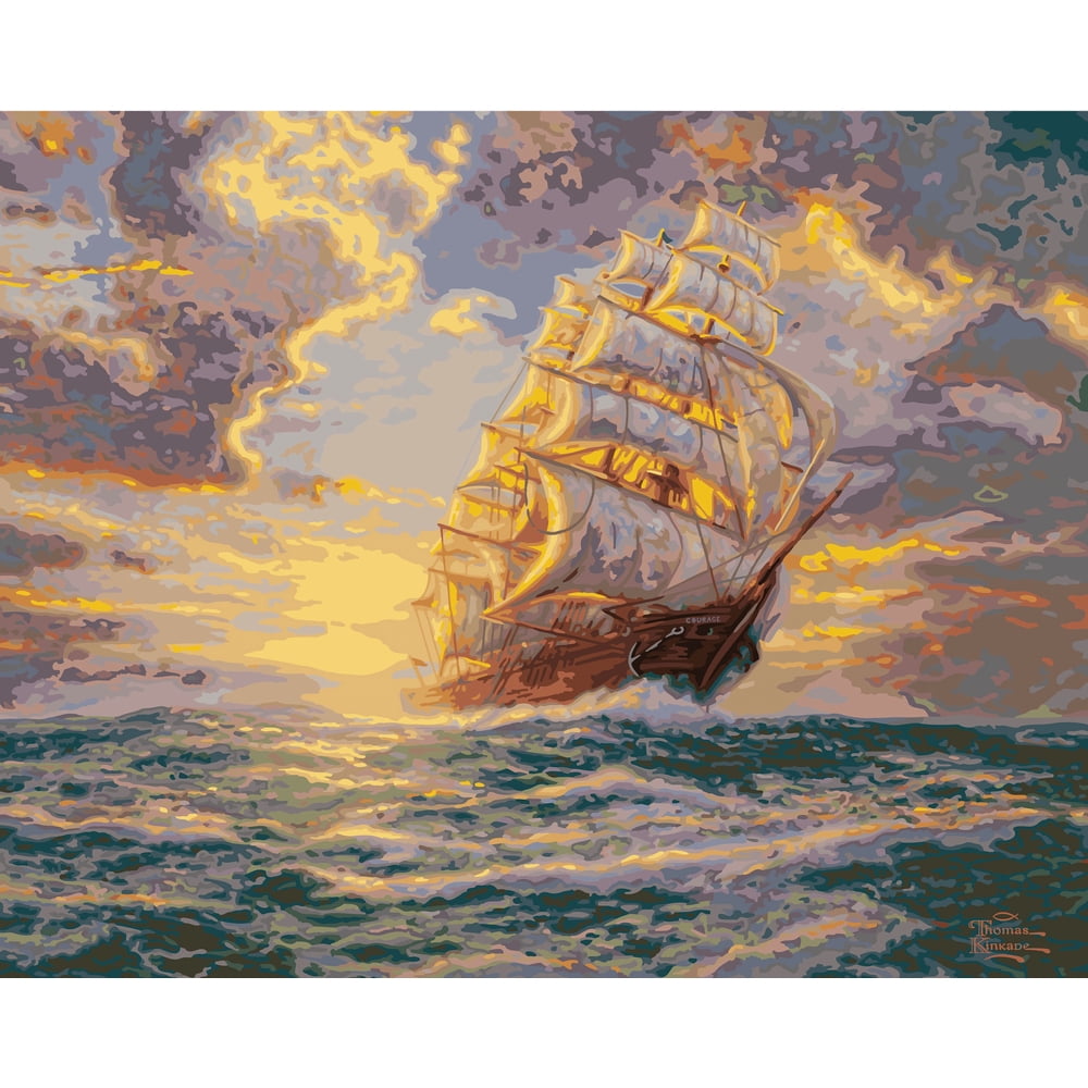Thomas Kinkade Paint By Number Kits 16"X20"Courageous Voyage Walmart