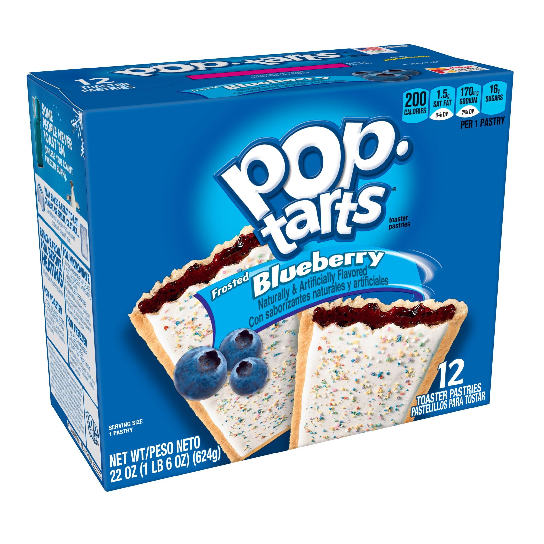 Pop-Tarts Toaster Pastries, Frosted Blueberry, 22 oz, 12 Count