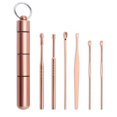 thumbnail image 2 of sweethay 6 pcs / set Earpick Herramienta de eliminación de cera de oído de acero inoxidable Portable Ear Pick cuidado de los oídos Rosa roja, 2 of 6