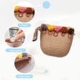 thumbnail image 4 of Conjunto de sombrero de paja y cartera de paja con protección solar para niños con circunferencia de la cabeza de 50 a 54 cm, linda decoración de bolas de pelo, sombrero para el sol de verano Caqui, 4 of 5
