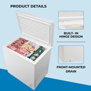 Kenmore 7 Cu Ft Deep Chest Freezer Convertible Fridge, Garage Ready Freezer for Food and Meat Storage, Adjustable Thermostat, White for Basement, Utility Room or Cabin Use