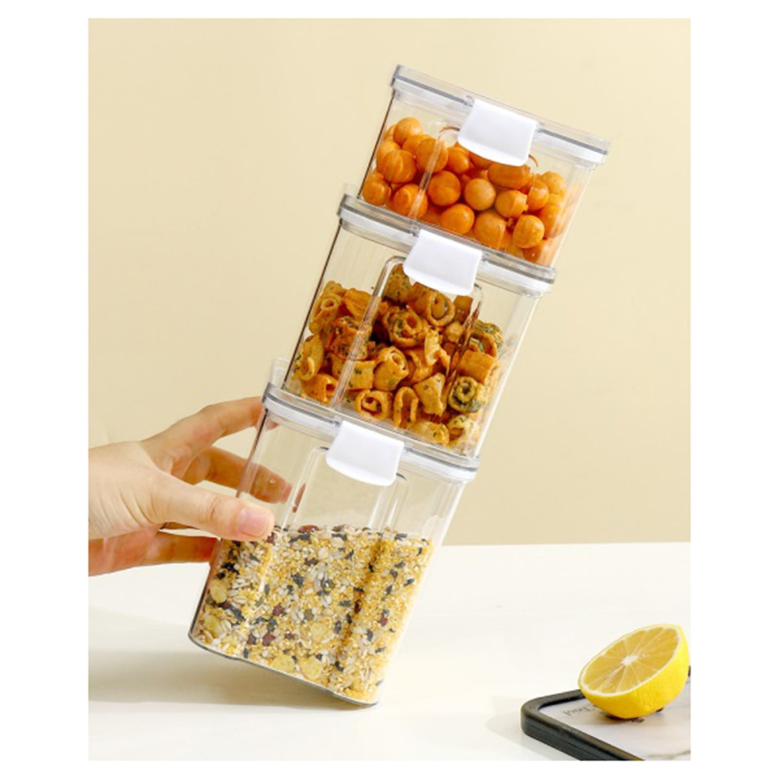 MOPOOR Extra Large Bulk Food Storage Containers with Airtight Lids for Flour, Sugar, Rice, Cereal & Pasta - Leakproof, BPA-Free Plastic Canisters for Kitchen & Pantry Organization